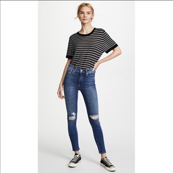 Rag & Bone High Rise Skinny Jeans Frayed in Bonnie - Picture 2 of 16
